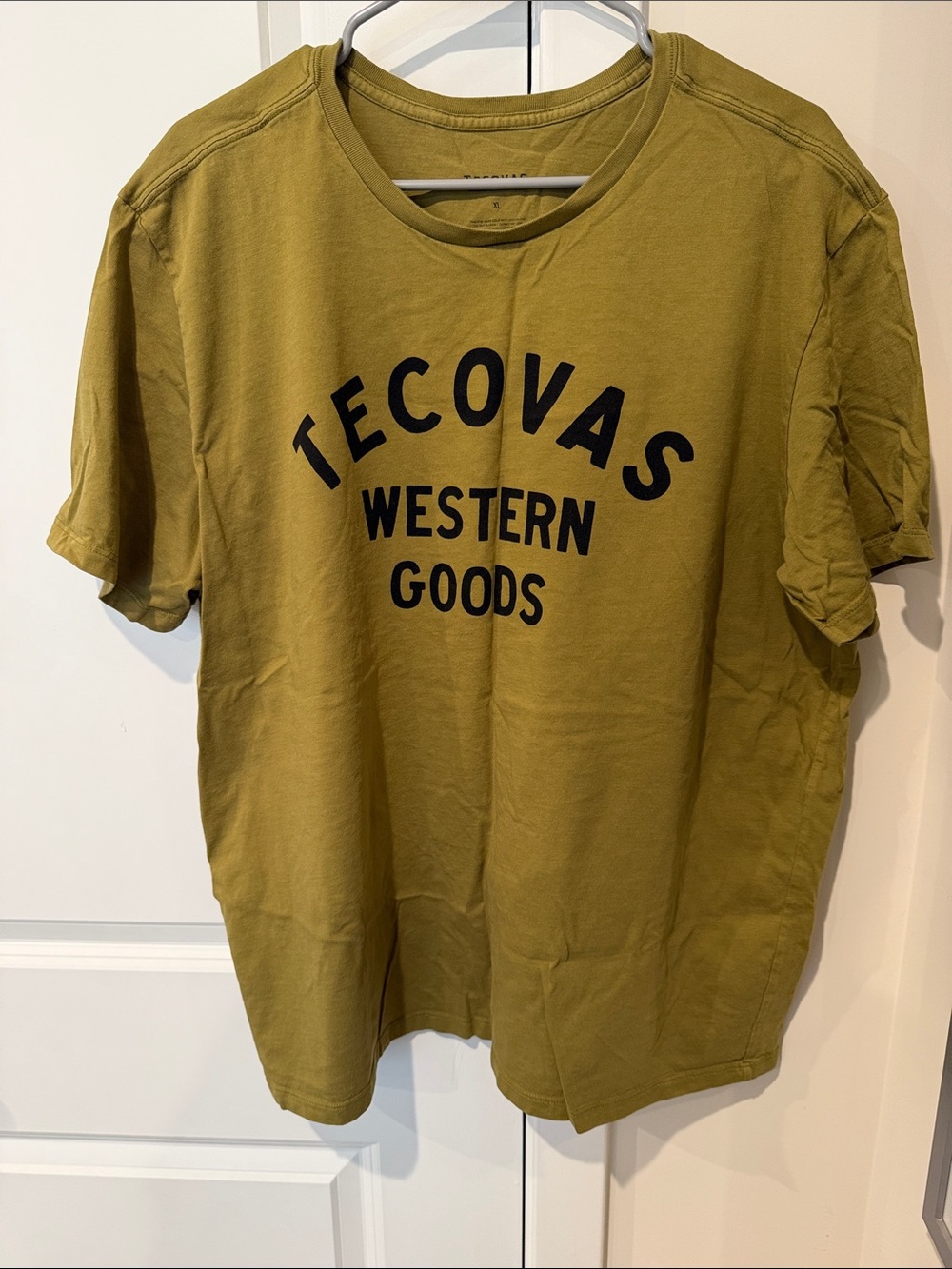 Tecovas Olive Green/Brown 'Western Goods' Short Sleeve Tee XL